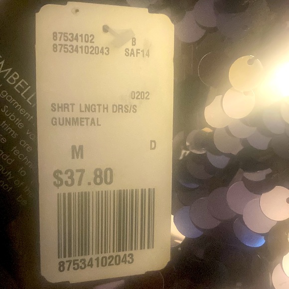NWT gunmetal colored sequin short party dress - Picture 4 of 4